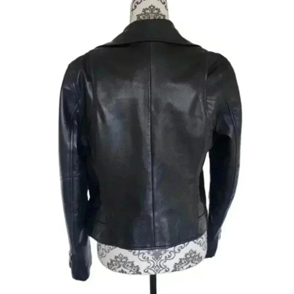 Aritzia Talula Hendrix Leather Jacket Biker  Black Silver Hardware Women's Med - Picture 6 of 16